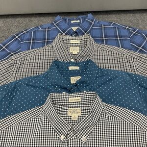 Lot of 4 J. crew Shirt Men’s Large Short Slim Fit Long Sleeve Button Down